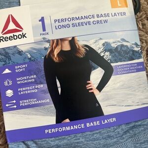 Reebok Women's Base Layer Long Sleeve Top And Pants Blue Size: L